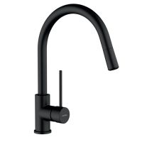 GENEBRE Смеситель для кухни однорычажный с выносным шлангом Tau Black (FRV61207 41)